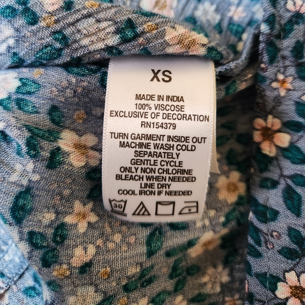 Aeropostale Floral Square-Neck Tie Shoulder dress, size xs - Picture 8 of 11